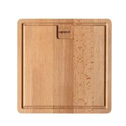 Tagliere di faggio da portata quadrato con scanalatura Amigo Cm.23x23x1,5 - Boska