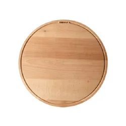 Tagliere di quercia da portata tondo con scanalatura, Friends Cm.29,5x2 - Boska