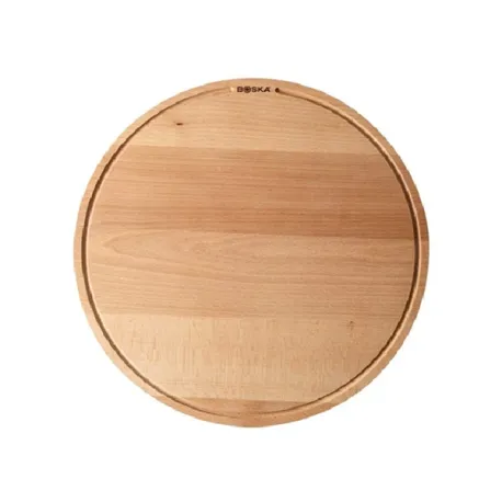 Tagliere di quercia da portata tondo con scanalatura, Friends Cm.29,5x2 - Boska