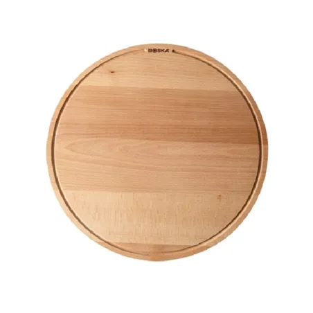 Tagliere di quercia da portata tondo con scanalatura, Friends Cm.34x2 - Boska