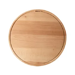 Tagliere di quercia da portata tondo con scanalatura, Friends Cm.44x1,5 - Boska
