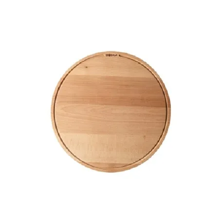 Tagliere di quercia da portata tondo con scanalatura, Friends Cm.24x2 - Boska