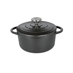 Casseruola tonda in ghisa nera, Provence Cm.20x9,5 Lt.2,5 - Kuchenprofi