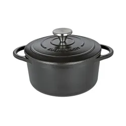 Casseruola tonda in ghisa nera, Provence Cm.24x11,5 Lt.4,2 - Kuchenprofi