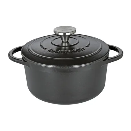 Casseruola tonda in ghisa nera, Provence Cm.26x12 Lt.5,3 - Kuchenprofi