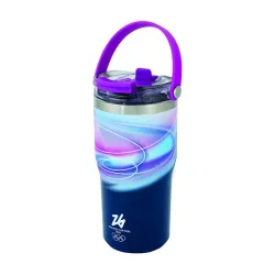 Travel Mug termica Ml. 600 Milano Cortina 2026, Viola - Bialetti