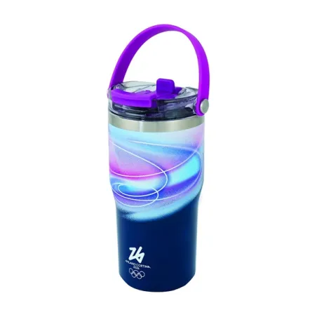 Travel Mug termica Ml. 600 Milano Cortina 2026, Viola - Bialetti