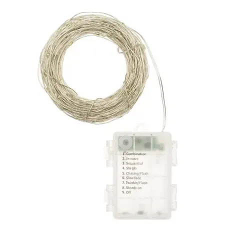 Catena led a batteria Mt.10 100 led luce calda per interno