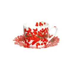 Fil Rouge Bacche, Tazza Te/Cappuccino con piatto - Taitu