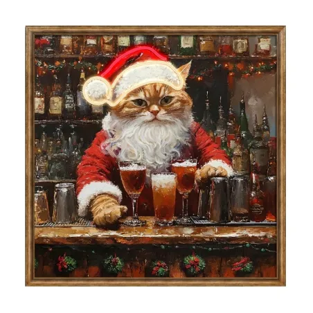 Quadro led, Gatto al bar Cm.60x60 - Palais Royal