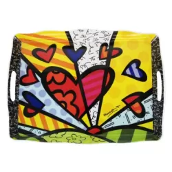 Vassoio rettangolare Melammina cm. 47x35 - Romero Britto