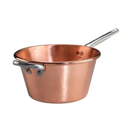 Paiolo in rame senza stagnatura per induzione Cm.28 con manico e contromaniglia - Agnelli