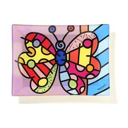 Vassoietto svuotatasche vetro farfalla - Romero Britto