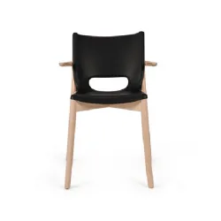 Poele Chair, Sedia monoscocca con braccioli nero - Alessi