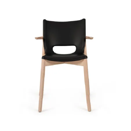Poele Chair, Sedia monoscocca con braccioli nero - Alessi