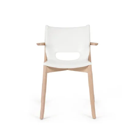 Poele Chair, Sedia monoscocca con braccioli bianco - Alessi