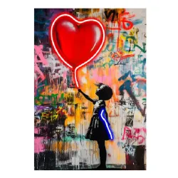 Quadro led, Heart Baloon Cm.60x80 - Palais Royal