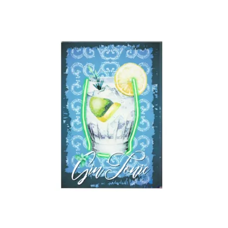 Quadro led ricaricabile con USB, Gin happy Cm.40x60 - Palais Royal