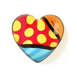 Fermacarte in vetro "cuore e pois" - Romero Britto