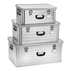 Box e scatola di stoccaggio/trasporto in alluminio rigido - Toronto Set 3 (47 l, 80 l, 130 l) M-XL-XXL - Enders