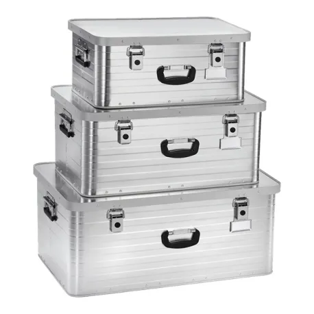 Box e scatola di stoccaggio/trasporto in alluminio rigido - Toronto Set 3 (47 l, 80 l, 130 l) M-XL-XXL - Enders