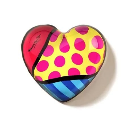 Fermacarte in vetro "cuore con angolo rosso" - Romero Britto