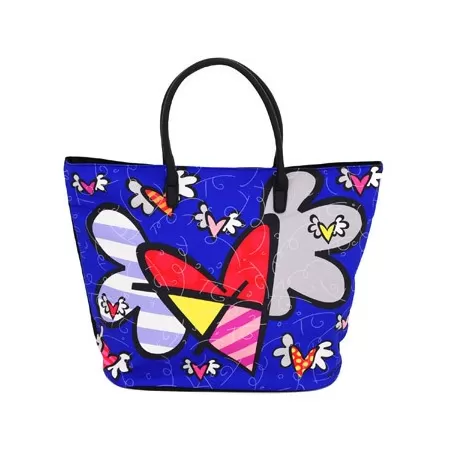 Borsa blu "flying heart" - Romero Britto