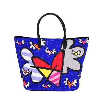 Borsa blu "flying heart" - Romero Britto