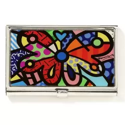 Astuccio in metallo per biglietti da visita / sigarette "farfalla" - Romero Britto