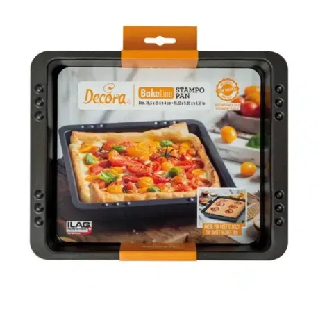 Stampo rettangolare piccolo basso antiaderente cm 28,5x23x4h - Decora