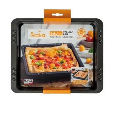 Stampo rettangolare piccolo basso antiaderente cm 28,5x23x4h - Decora