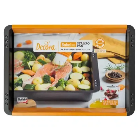Stampo rettangolare grande basso antiaderente cm 42x29x4h - Decora