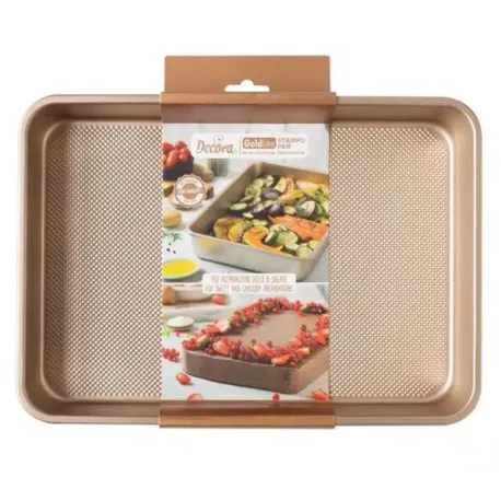 Stampo rettangolare rose gold line Cm.34,7x24,5x5,5h - Decora