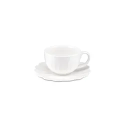 Bellavista, Tazza colazione con piatto Ml. 250 - La Porcellana Bianca
