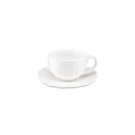 Bellavista, Tazza colazione con piatto Ml. 250 - La Porcellana Bianca