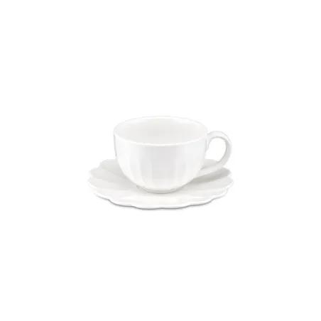 Bellavista, Tazza colazione con piatto Ml. 250 - La Porcellana Bianca