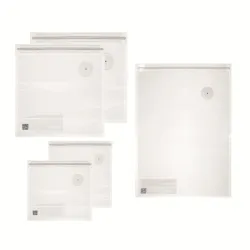 Set 5 sacchetti per sottovuoto riutilizzabili 'save-it' colori e decori vari - Guzzini