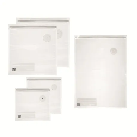 Set 5 sacchetti per sottovuoto riutilizzabili 'save-it' colori e decori vari - Guzzini