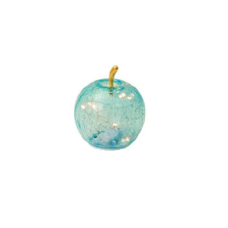 Mele Incantate, Mela vetro led azzurra Cm.12 - Lamart