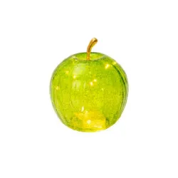 Mele Incantate, Mela vetro led verde Cm.17 - Lamart