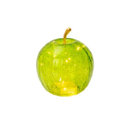 Mele Incantate, Mela vetro led verde Cm.17 - Lamart