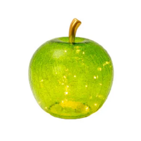 Mele Incantate, Mela vetro led verde Cm.24 - Lamart