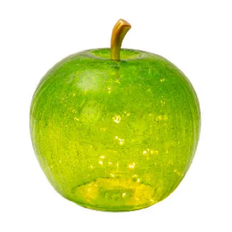 Mele Incantate, Mela vetro led verde Cm.30 - Lamart