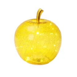 Mele Incantate, Mela vetro led gialla Cm.24 - Lamart