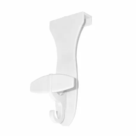 Appendiabiti bianco Cm.8x17 con fissaggio ad incastro su porte con spessore Mm.18