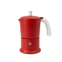 Angelina, Caffettiera per induzione da 3 tazze - Rosso - Made in Italy - Angelina