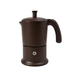 Angelina, Caffettiera per induzione da 6 tazze - Marrone - Made in Italy - Angelina