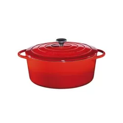 Casseruola ovale in ghisa rossa "Provence" Cm. 31x12 Lt. 6 - Kuchenprofi