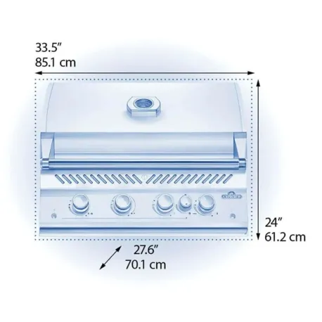 Barbecue a gas da incasso con girarrosto incluso, Built-In 700 Series 32 - BIG32RBPK-PHM - nero opaco - Napoleon
