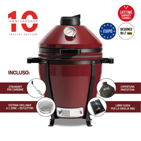Barbecue kamado a carbone in ceramica, Red Royal Minimo Evo - Kamado Bono